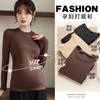 Ropa para mujeres embarazadas terciopelo cálido otoño e invierno interior suéter de terciopelo talla grande cobertura de barriga para no mostrar moda cómodo versátil suéter de moda