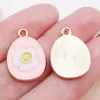 Nuevo Dibujo Animado Lindo Conejo Huevo de Pascua Goteo de Aceite Colgante de Aleación de Zinc Colgante Accesorios de Joyería para Pulsera DIY