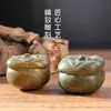 Ruyi de Caqui Madera Maciza de Sándalo Verde Natural Tallado Adornos Pastorales de Caqui Artesanías de Tallado con Mango Creativo Juego Literario