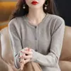 Cárdigan de punto para mujer 2026, Abrigo de cuello redondo, Suéter, Nuevo estilo primavera y otoño, Holgado, Moderno, Corto, Camiseta básica elegante