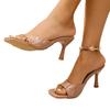Zapatos de Comercio Exterior para Mujer 2025 Verano Nuevos Sandalias de Tacón Cuadrado Europeo y Americano Moda Estilo Diario Sandalias sin Cierre