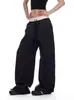 Pantalones Casuales Relajados de Cuadros Estilo Americano para Mujer, Otoño Vintage Sueltos Perezosos Adelgazantes de Pierna Ancha Deportivos Casuales