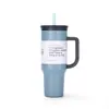 Taza de Viaje para Coche de 40 oz Taza de Doble Pared con Aislamiento al Vacío Taza para Deportes al Aire Libre con Popote y Asa