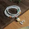 Nuevo Estilo Chino Xinjiang Natural Tianshan Cui Diseño de Nicho Sentido Avanzado Garra de Gato con Cuentas Pulsera Multicapa Joyería para Niña
