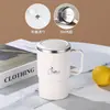 Taza de café de acero inoxidable con cuchara, taza aislante de alto valor de color, gran capacidad con pajita, taza, taza, logotipo de regalo