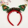 Faixa de Cabeça de Natal Transfronteiriça Qiyue Faixa de Cabeça com Galhos de Rena Decorações de Natal Fivela Plástica para Cabeça de Crianças Decoração de Festa