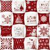 Funda de almohada con estampado de combinación roja y decoración navideña novedosa y popular transfronteriza, regalo de cintura personalizado, venta al por mayor