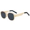 Gafas de Sol Metálicas Ovaladas Distintivas de Nuevo Estilo 2024 para Hombre, Estilo Urbano Europeo y Americano, Gafas de Sol Retro UV, Sentido Avanzado
