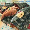 Juego de cuatro piezas de terciopelo de leche clase A invierno doble cara engrosado terciopelo coral ropa de cama para dormitorio estudiantil juego de tres piezas de franela edredón z