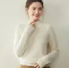 Bai Cai Rong Chegada Nova Outono e Inverno Ombro Raglã Gola Alta Meia Malha de Caxemira Slim-Fit Camisola Versátil para Camada Base Fashion