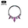 Anillo de Nariz de Zirconia con Forma de Corazón de Gota de Agua Transfronterizo Europeo y Americano, Clavo para Labio Incrustado de Aleación de Titanio F136, Joyería para Piercings
