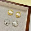 Pendientes Largos de Perlas Geométricas Huecas para Mujer Diseño de Nicho Estilo Ins de Gama Alta Pendientes de Aleación Pendientes