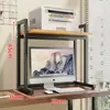 Estante de Almacenamiento para Impresora, Soporte Ajustable para Host de Computadora, Estante para Gabinete de Escritorio, Estante de Almacenamiento en Niveles para Escritorio