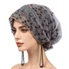 Artículo de Boutique de Alta Gama Encaje Bordado Floral Exquisito Borla Pañuelo para la Cabeza Sombrero Premium Hecho a Mano