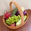 Cesta de Picnic Tejida de Mimbre Sintético con Forma de Lingote, Cesta Portátil para Verduras, Cesta de Mimbre, Cesta para Recoger Champiñones al Aire Libre, Canasta de Regalo, Cesta Tejida