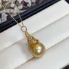 Accesorios de Plata S925 Lujo Pesado Colgante de Zirconio y Perla con Perlas de 12-13 mm Sin Cuentas y Sin Cadena
