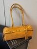 Bolso de Bowling Vintage de Ante para Mujer Hebilla de Cinturón de Moda de Nicho Bolso Largo de Hombro Debajo del Brazo Bolso Estilo Baguette de Moda
