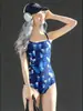 Trajes de Baño de Natación de Competición al por Mayor para Mujeres, Lindos y Modernos de Dibujos Animados Profesionales de Competición de una Pieza Triángulo Trajes de Baño de Entrenamiento para Estudiantes en Piscinas