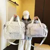 Bolsa de Viagem Dobrável Bolsa para Viagem Curta Bolsa de Armazenamento Grande Capacidade Estilo Coreano Bolinhas Bolsa para Yoga Dança Fitness