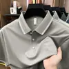 Camiseta de Manga Corta de Moda para Hombre, Nuevo Estilo Verano 2026, Estilo Papá, Cuello Campana, Rayas, Corte Holgado, Camiseta Básica