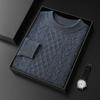 Outono/inverno 24 novo 100 puro montanha cashmere suéter masculino pulôver meia altura suéter negócios plus size tricô base
