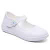 Em estoque sapatos de enfermeira femininos primavera e verão sola macia respiráveis não cansam os pés desodorante antiderrapante plano velcro branco sapatos médicos