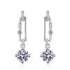 Pendientes Xindeyi de Plata de Ley S925 con Moissanita, Pendientes de Borla de Clip, Pendientes de Gama Alta y Elegantes en Stock