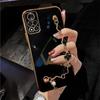 Adecuado para Honor 600Pro Funda de Teléfono con Pulsera Galvanizada Cubierta Protectora Creativa Magic8 Modelo Nuevo 9050X70I Moda