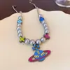 Popular Exquisito Colgante de Planeta Collar de Perlas Lujo Ligero Cadena de Clavícula de Gama Alta Moda de Nicho Versátil Collar Venta al por Mayor