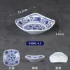 Melamina azul y blanco tazón pequeño comercial catering comedor comida rápida tazón de arroz tazón de porcelana tazón de sopa vaso de plástico cuchara vajilla
