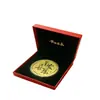 Adorno de Pastel Dorado para Pastel de Luna de Mediados de Otoño, Exhibidor de Pastel de Oro Puro 999, Fortuna Floreciente, Hermosas Flores, Luna Llena, Regalo Empresarial