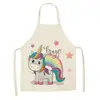 Delantal con Estampado de Unicornio de Dibujos Animados Nuevo Delantal de Pintura para Niños Cocina Impermeable y a Prueba de Aceite Delantal sin Mangas para Adultos Una Pieza