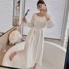 Longo Fada Estilo Francês Retro Palace Manga Longa Solta Solta Fofa Princesa Camisola Outwear Roupas Femininas de Algodão Pijama