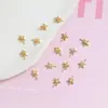 Pieza Decorativa de Estrella Pequeña Incrustada con Circonita de Oro Real Chapado en Cobre Accesorio de Broche Barroco Autodiseñado Hecho a Mano para Joyería