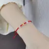 Pulsera tejida con cuentas vintage para mujer, diseño de nicho de Ins, cuerda para la mano ajustable de pareja, pulsera de celebridad de Internet para San Valentín