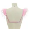 Suministro transfronterizo Nuevo top de tirantes huecos rosa con lazo lindo de chica europea y americana O0917
