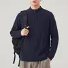 Sudadera con capucha y media cremallera de gofre An Yang para hombre 2026 Otoño Nuevo Estilo Holgada para el Trabajo Casual Cuello Alto Top