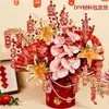 Kit de Materiais para Balde da Sorte Flor de Ano Novo DIY Balde Abraço Acabado para Inauguração de Casa Enfeites de Decoração de Ano Novo 2026 para Sala de Estar Venda por Atacado