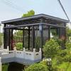 Nuevo pabellón de aleación de aluminio de estilo chino para jardín al aire libre, villa, jardín, paisaje, pabellón de ocio simple personalizado