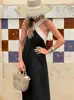 Vestido de Moda Feminino para Verão Ins2026 Europeu e Americano Transfronteiriço Amazon Casa Soltinho Ombro a Ombro Retalhos Sem Mangas