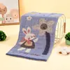 Toalha de Gaze Infantil Transfronteiriça Jacquard Cartoon Algodão Lavado Macia Amiga da Pele Rosto de Bebê Lavagem Diária Creche Classe Dropshipping