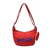 2026 Nuevo Bolso Cruzado de Hombro Único Estilo Coreano Nylon Estampado de Letras Forma de Empanada Bolso Casual Estilo Fresco