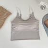 Camisola sin costuras de seda de hielo con espalda hermosa tipo tubo para mujer en verano con almohadillas para el busto para uso interior y exterior sin mangas top corto básico