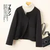 Elegante chaquetita para mujeres petite, abrigo de lana para primavera y otoño, top corto estiloso, ropa de abrigo popular y bonita este año