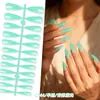 Uñas Postizas Wearable de Punta Larga Estilo Europeo y Americano para Comercio Exterior, Puntas de Uñas Falsas de Color Sólido Simples, Uñas Removibles de Alta Calidad