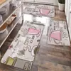 Juego de Cocina Nórdico Transfronterizo Tapetes para Piso Tapetes de Decoración Navideña Resistentes a Manchas y al Desgaste Tapetes Absorbentes de Agua y Aceite para Piso