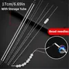 Aguja para Perlas Ultra Fina Herramienta DIY para Ensartar Perlas, Ganchillo para Perlas de Cristal, Herramienta para Perlas con Gancho de Tubo