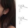 Polvo para Pan al Vapor Shijia Aretes de Perlas Blanco Leche Claro Aguja de Plata Esterlina S925 Nicho de Gama Alta Combinables Nuevos Aretes