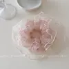 Goma para el pelo de encaje de malla multicapa estilo francés ultra-hada para mujer, accesorio para el pelo grande y lujoso para moño