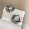 Pendientes de Aro de Metal Plateado Ins Estilo Coreano, Estilo Dulce Fresco Minimalista, Pendientes de Diseño Único para Mujer
